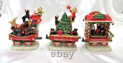 Christmas Danbury Mint Rottweiler Dog Complete Christmas Express Train, 6 pcs