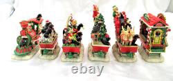 Christmas Danbury Mint Rottweiler Dog Complete Christmas Express Train, 6 pcs