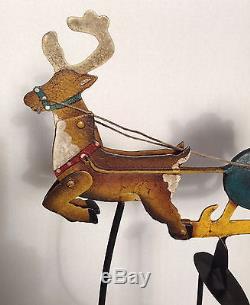 Christmas Decoration Metal Santa Sleigh Reindeer Stand INDONESIA Balance TOY
