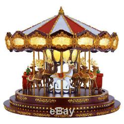 Christmas Deluxe Carousel Animated LED Light Show Plays 20 Christmas Songs New