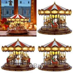 Christmas Deluxe Carousel Animated LED Light Show Plays 20 Christmas Songs New