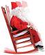 Christmas Fun Life-size Rocking Chair Santa Prop With Rotating Jolly Sayings