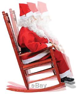 Christmas Fun Life-size Rocking Chair Santa Prop with Rotating Jolly Sayings
