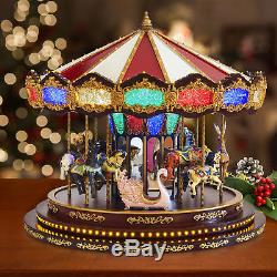 Christmas Holiday Marquee Grand Carousel Animated 240-LED Musical Decoration