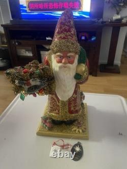 Christmas Ino Schaller Christopher Radko Bordeaux Santa Decor Winter RARE