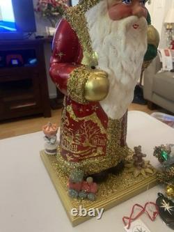 Christmas Ino Schaller Christopher Radko Bordeaux Santa Decor Winter RARE