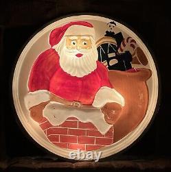 Christmas Municipal Santa Claus Chimney Lighted City Display Sign Blow Mold