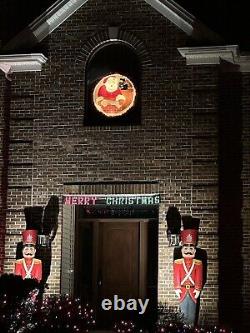 Christmas Municipal Santa Claus Chimney Lighted City Display Sign Blow Mold