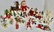 Christmas Figures Lot Set Snowman Santa Elves Deer Animals Trees