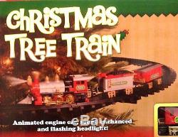 Christmas train set mounts in tree with light sounds 1