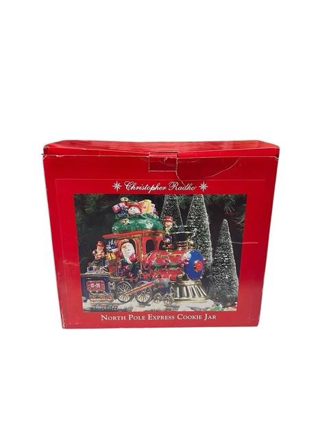 Christopher Radko North Pole Express Cookie Jar Holiday Centerpiece Rare With Box