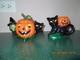 Christopher Radko Shiny Brite Halloween Cat & Pumpkin Sugar Bowl & Creamer Set