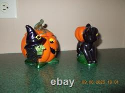 Christopher Radko Shiny Brite Halloween Cat & Pumpkin Sugar Bowl & Creamer Set Christopher Radko Shiny Brite Halloween Cat & Pumpkin Sugar Bowl & Creamer Set