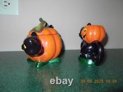 Christopher Radko Shiny Brite Halloween Cat & Pumpkin Sugar Bowl & Creamer Set Christopher Radko Shiny Brite Halloween Cat & Pumpkin Sugar Bowl & Creamer Set