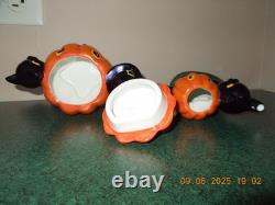 Christopher Radko Shiny Brite Halloween Cat & Pumpkin Sugar Bowl & Creamer Set Christopher Radko Shiny Brite Halloween Cat & Pumpkin Sugar Bowl & Creamer Set
