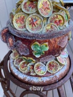 Christopher Radko St. Patricks Day Irish Pot Of Gold Tinsel Tree RETIRED