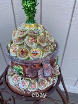 Christopher Radko St. Patricks Day Irish Pot Of Gold Tinsel Tree RETIRED