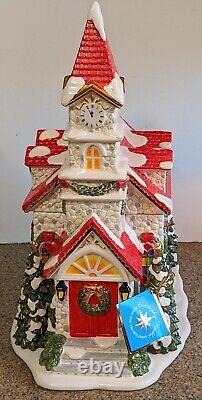 Christopher Radko Village Square Church Cookie Jar Musical Silent Night RARE