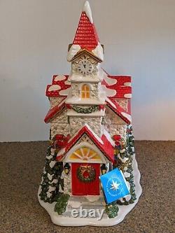 Christopher Radko Village Square Church Cookie Jar Musical Silent Night RARE