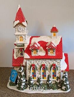 Christopher Radko Village Square Church Cookie Jar Musical Silent Night RARE