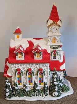 Christopher Radko Village Square Church Cookie Jar Musical Silent Night RARE