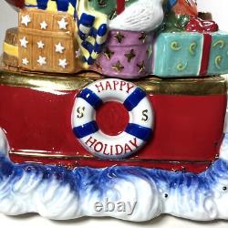 Christopher Radko XL Cookie Jar HOME FOR HOLIDAYS NAUTICAL NICK Santa Christmas