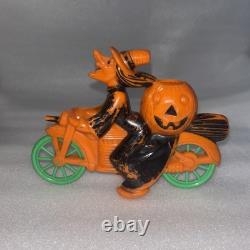 Circa 1940s 1950s Rosbro Halloween Witch On Motorcycle Candy Container 7 Wide Circa 1940s 1950s Rosbro Halloween Witch On Motorcycle Candy Container 7 Wide