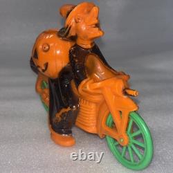 Circa 1940s 1950s Rosbro Halloween Witch On Motorcycle Candy Container 7 Wide Circa 1940s 1950s Rosbro Halloween Witch On Motorcycle Candy Container 7 Wide