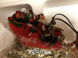 Coca Cola Santa Sleigh & Reindeer Bradford Exchange 2005 #A0429 NIP-COA