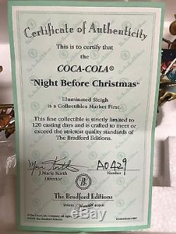 Coca Cola Santa Sleigh & Reindeer Bradford Exchange 2005 #A0429 NIP-COA