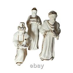 Collector's Nativity Creche with complete White & Gold Porcelain Lefton