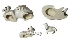 Collector's Nativity Creche with complete White & Gold Porcelain Lefton