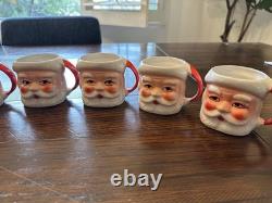 Complete set of 6 mid century 1950's winking Santa mugs-Japan-3. Peace stamped