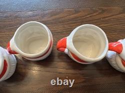 Complete set of 6 mid century 1950's winking Santa mugs-Japan-3. Peace stamped