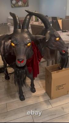 Contaminated Kid the 2-Headed Goat Animatronic Light-Up 4' Halloween Party City