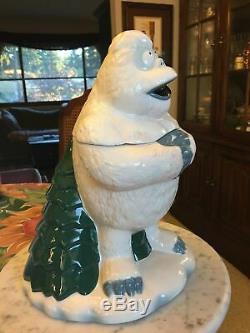 Cookie Jar Christmas Snowman Snow Monster Yeti Bumble's Vintage Enesco