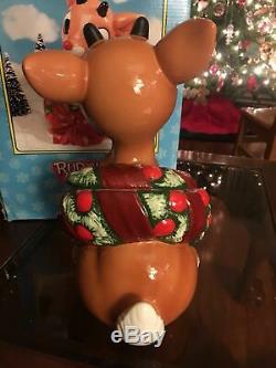 Cookie Jar Christmas Vintage Enesco Rudolph Red Nosed Reindeer Island of Misfits
