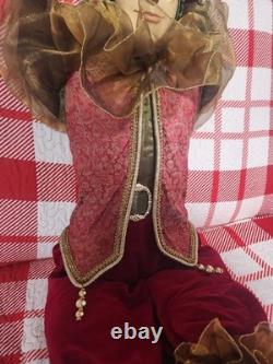 Costco 48 JESTER XL Old World Christmas Velvet Gold Clothing Mardi Gras 776718