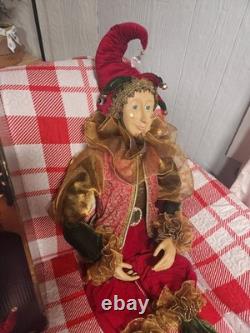 Costco 48 JESTER XL Old World Christmas Velvet Gold Clothing Mardi Gras 776718