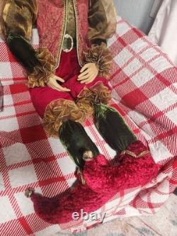 Costco 48 JESTER XL Old World Christmas Velvet Gold Clothing Mardi Gras 776718