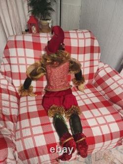 Costco 48 JESTER XL Old World Christmas Velvet Gold Clothing Mardi Gras 776718