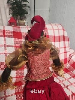 Costco 48 JESTER XL Old World Christmas Velvet Gold Clothing Mardi Gras 776718