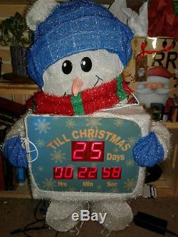 Countdown To Christmas Tinsel Snowman Digital Xmas Clock Decoration
