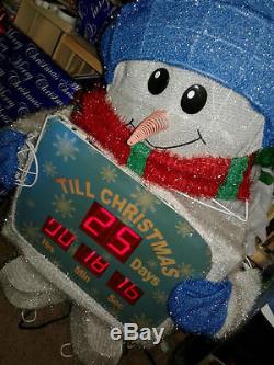 Countdown To Christmas Tinsel Snowman Digital Xmas Clock Decoration