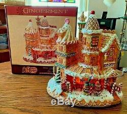 Cracker Barrel Gingermint SWEET COLLECTION Fibre Optic Gingerbread House Rare