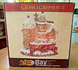 Cracker Barrel Gingermint SWEET COLLECTION Fibre Optic Gingerbread House Rare