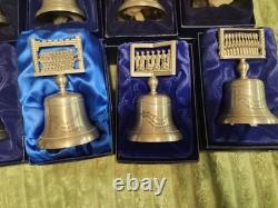 Crown & Rose 12 Days of Christmas Pewter Bells Complete Set In Original Boxes
