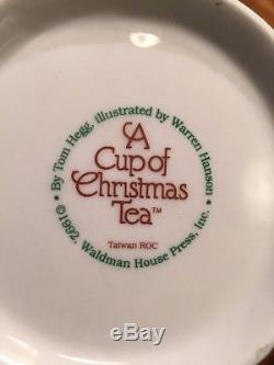 Cup of Christmas Tea Teapot Sugar Creamer 8 Cups+8 Saucers Tom Hegg WaldmanHouse