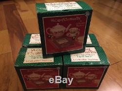 Cup of Christmas Tea Teapot Sugar Creamer 8 Cups+8 Saucers Tom Hegg WaldmanHouse