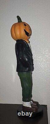 Cynthia Rowely Curious- Halloween 30in Resin Mr. Pumpkin Figure Decor NWT